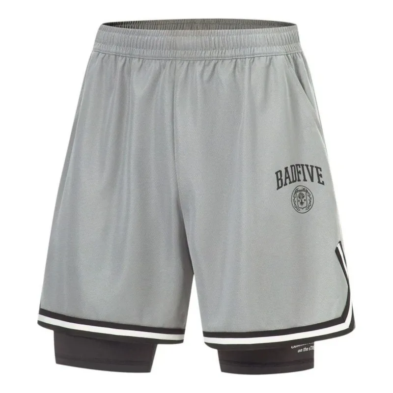 Li-Ning BadFive Graphic 2-in-1 Shorts 'Grey' AKST521-2 sold by KicksCrew
