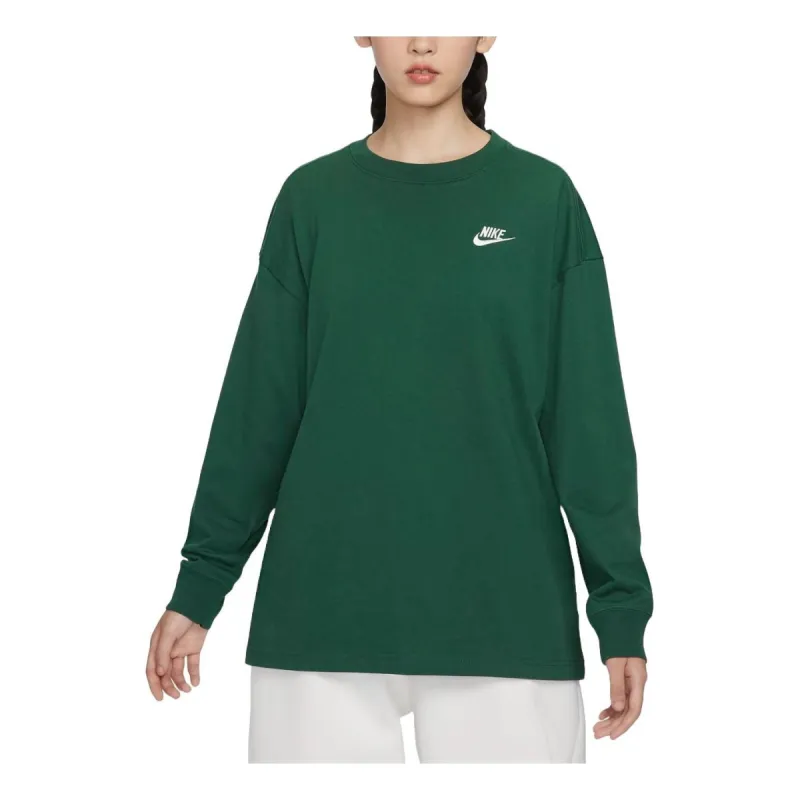 (WMNS) Nike Sportswear Essential Long Sleeve T-Shirt Asia Sizing 'Green' HJ0838-341 sold by KicksCrew