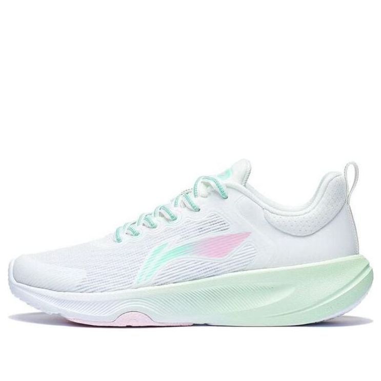 (WMNS) Li-Ning Badminton Sport Shoes 'White Green' AFVT012-3 sold by KicksCrew