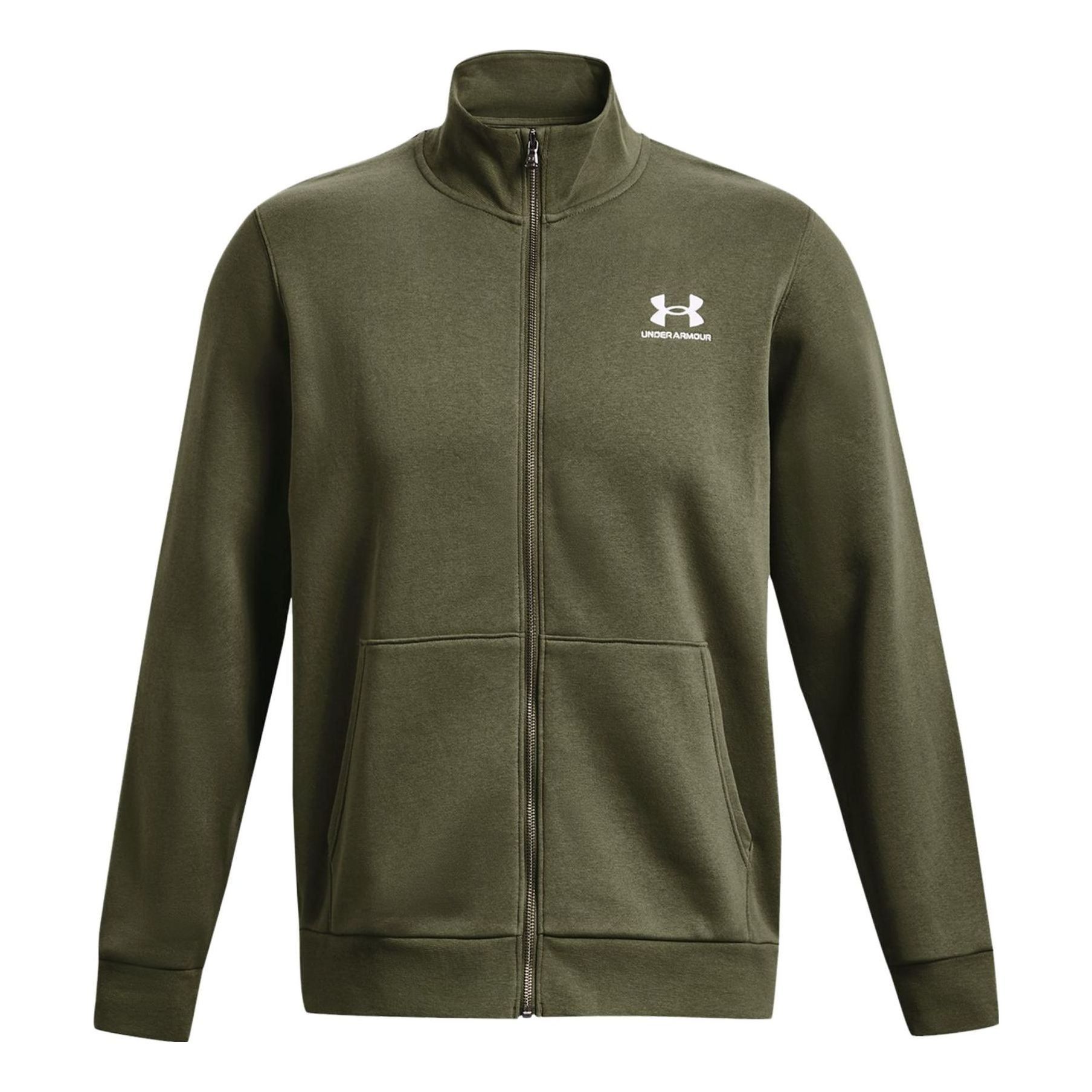 Under Armour Essential Fleece Track Jacket 'Olive Green' 1381035-390 sold by KicksCrew