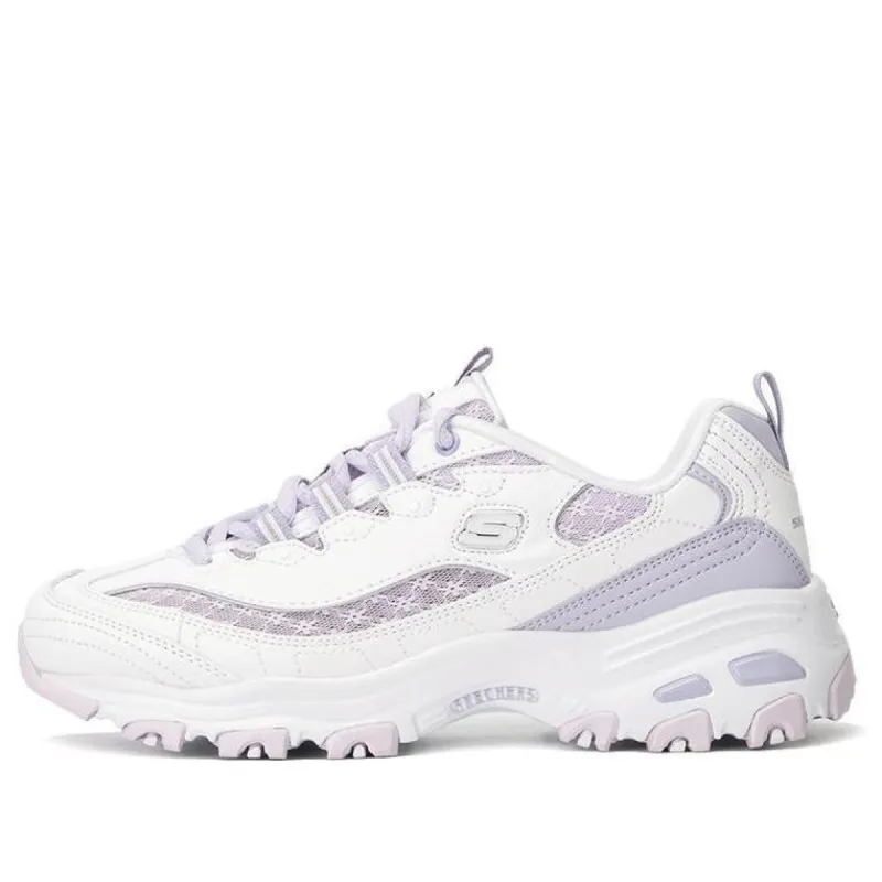 (WMNS) Skechers D'lites 1.0 Sneakers 'White Purple' 896235-WLV sold by KicksCrew