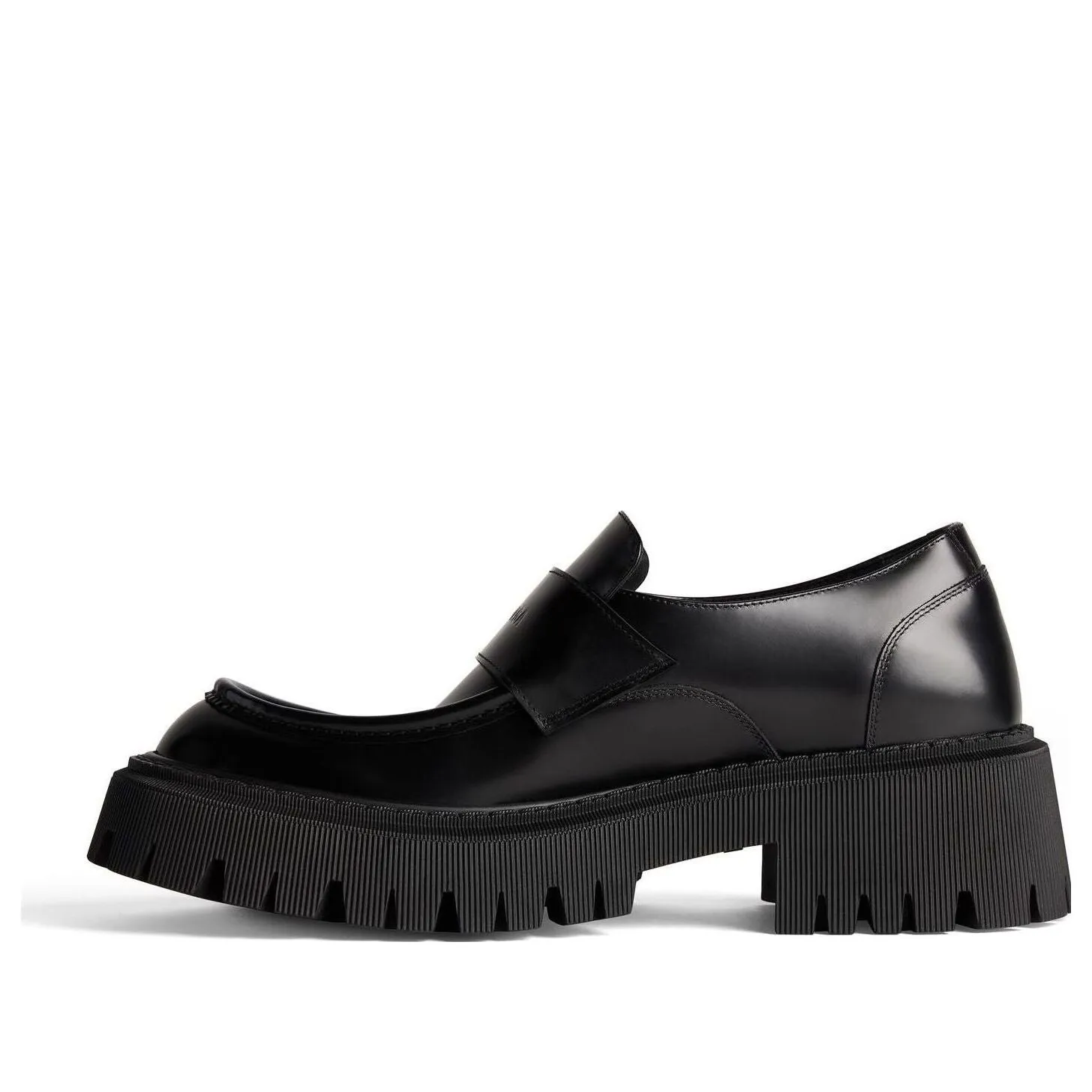 (WMNS) Balenciaga Tractor Loafer Shoes 'Black Smooth Calfskin' 760439WA8E91000 sold by KicksCrew