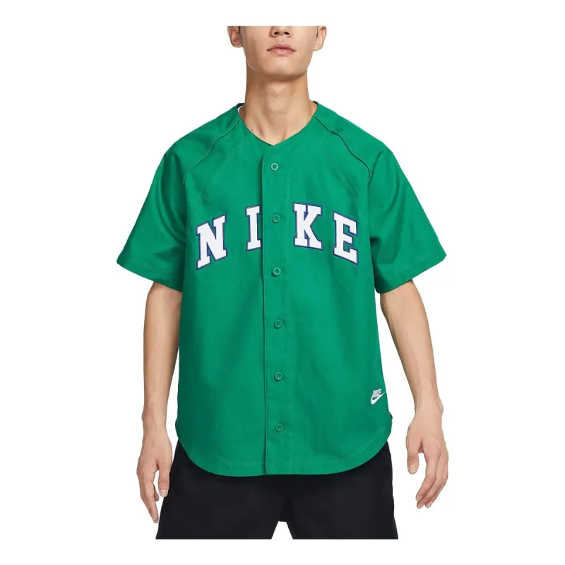 Nike Apricot Button Baseball Shirt 'Green' FQ7001-365 sold by KicksCrew