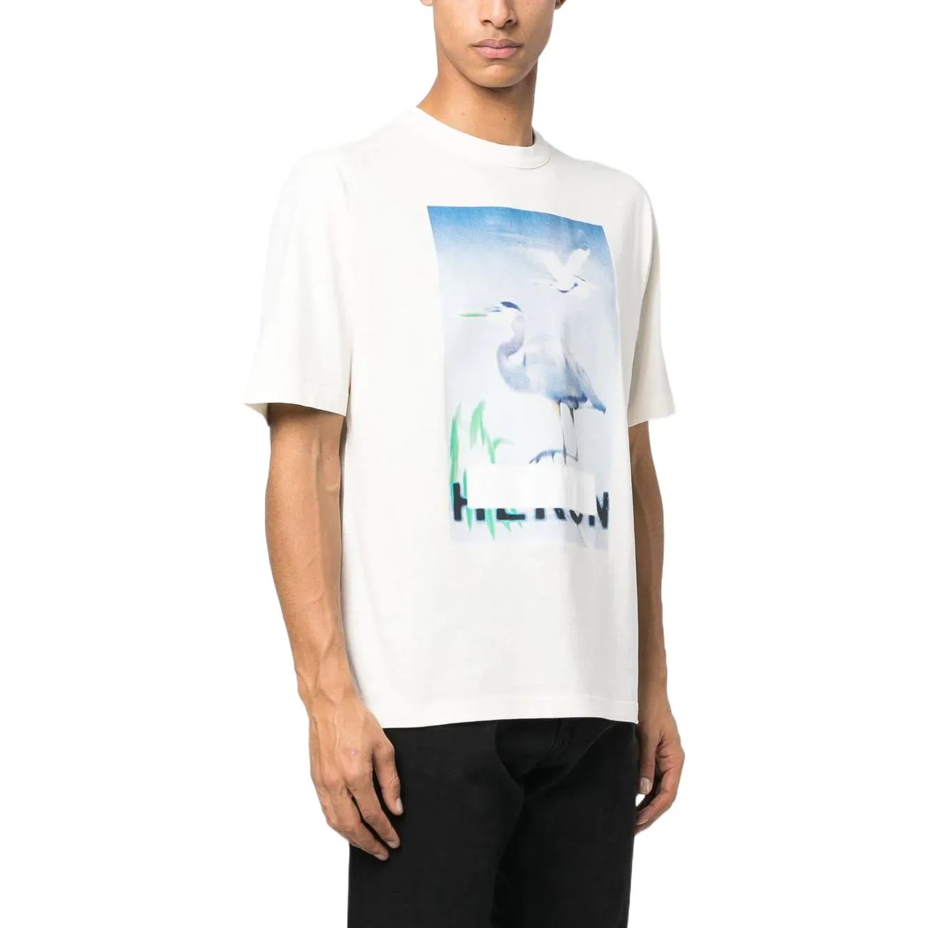 HERON PRESTON Censored Heron T-shirt 'White Light Blue' HMAA032S23JER0020140 sold by KicksCrew product image thumbnail 3