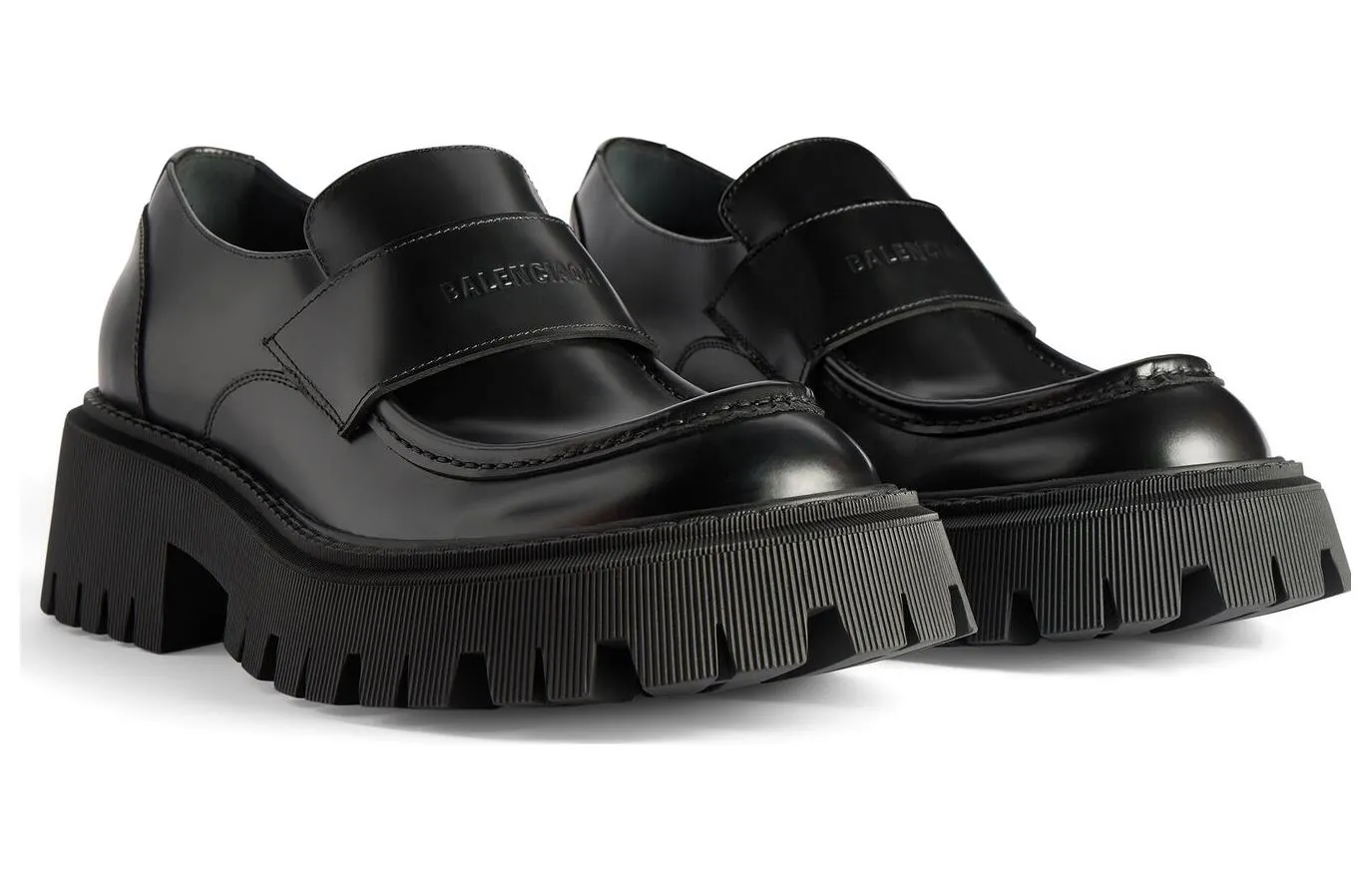 (WMNS) Balenciaga Tractor Loafer Shoes 'Black Smooth Calfskin' 760439WA8E91000 sold by KicksCrew product image thumbnail 2