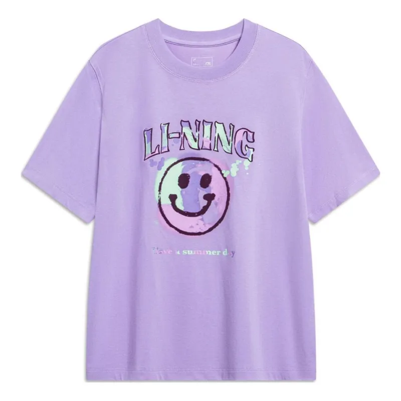 (WMNS) Li-Ning Have A Summer Day Graphic T-shirt 'Purple' AHST192-1 sold by KicksCrew