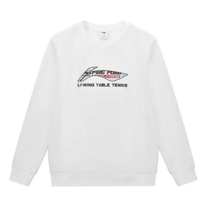 Li-Ning Graphic Table Tennis Sweatshirt 'White' AWDT281-1 sold by KicksCrew
