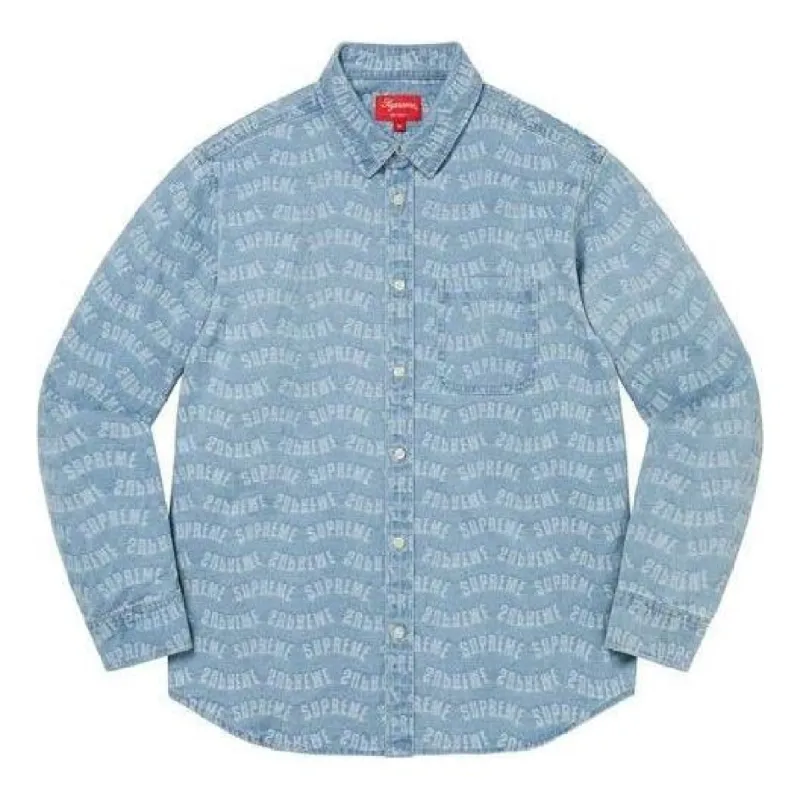 Supreme Arc Jacquard Denim Shirt 'Teal' SUP-SS22-809 sold by KicksCrew