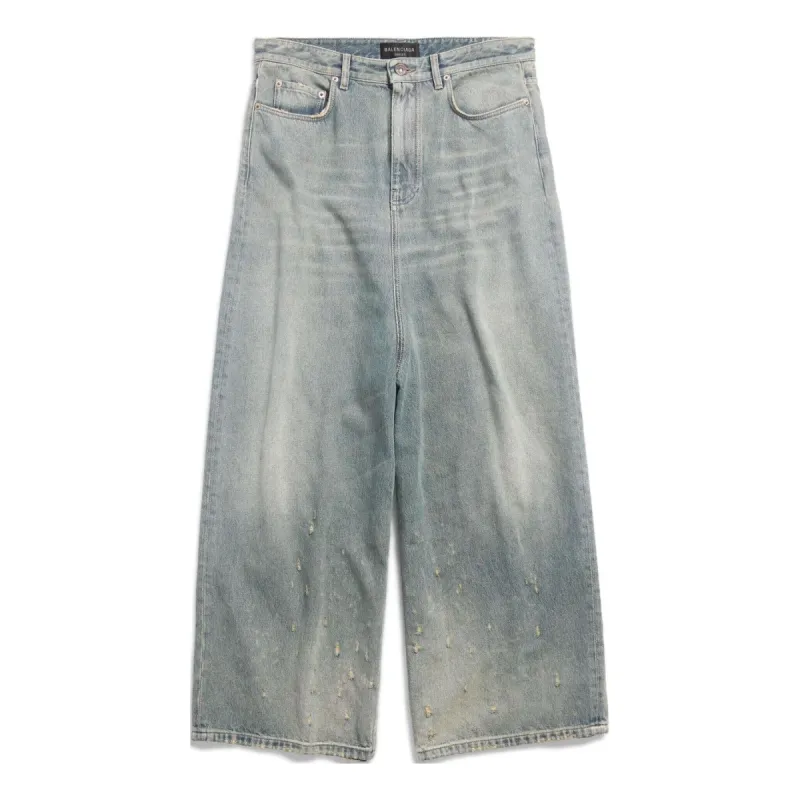 (WMNS) Balenciaga Low Crotch Pants 'Light Blue' 706652TJW952204 sold by KicksCrew