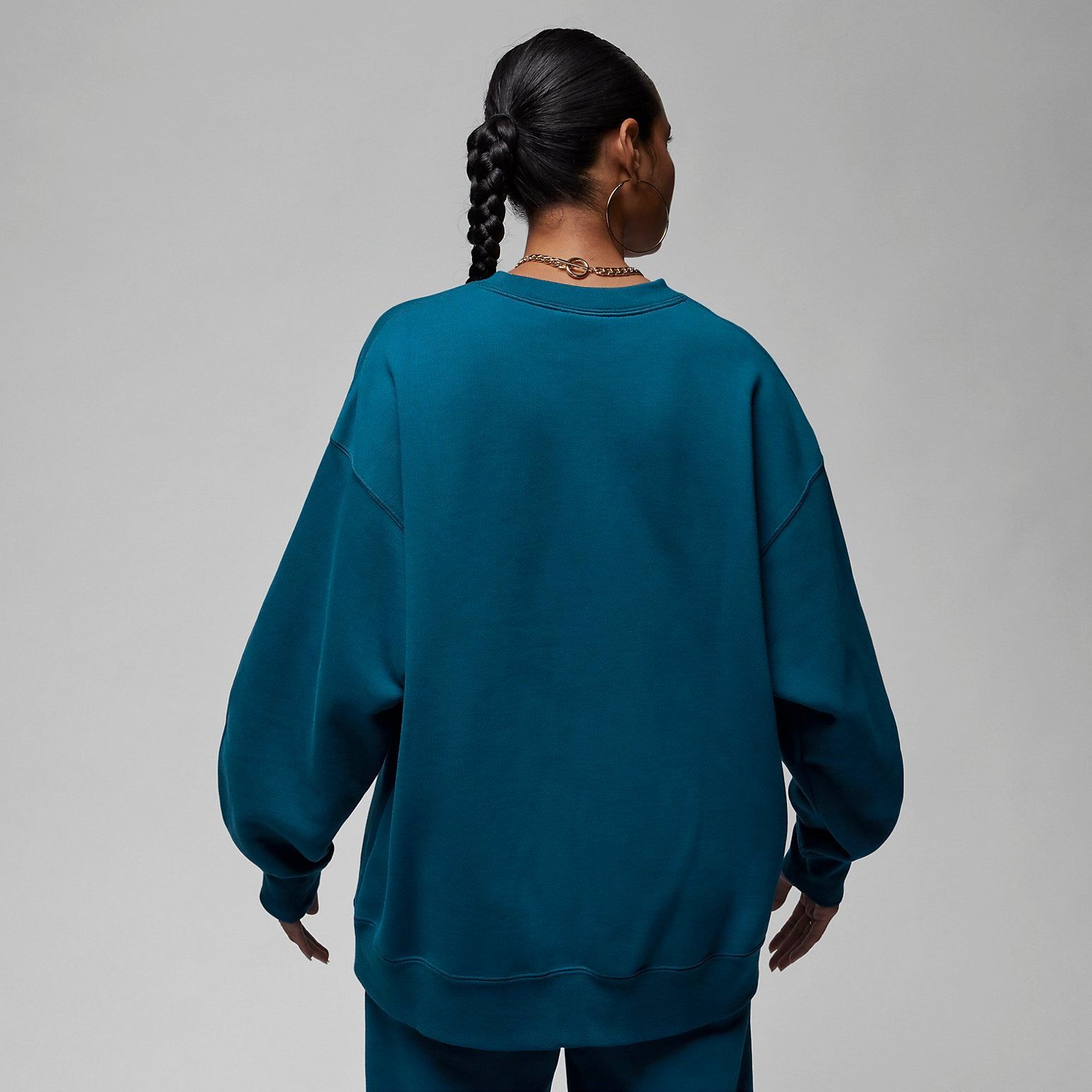 (WMNS) Air Jordan Flight Fleece Crewneck Sweatshirt 'Turquoise' FB5116-427 sold by KicksCrew product image thumbnail 3