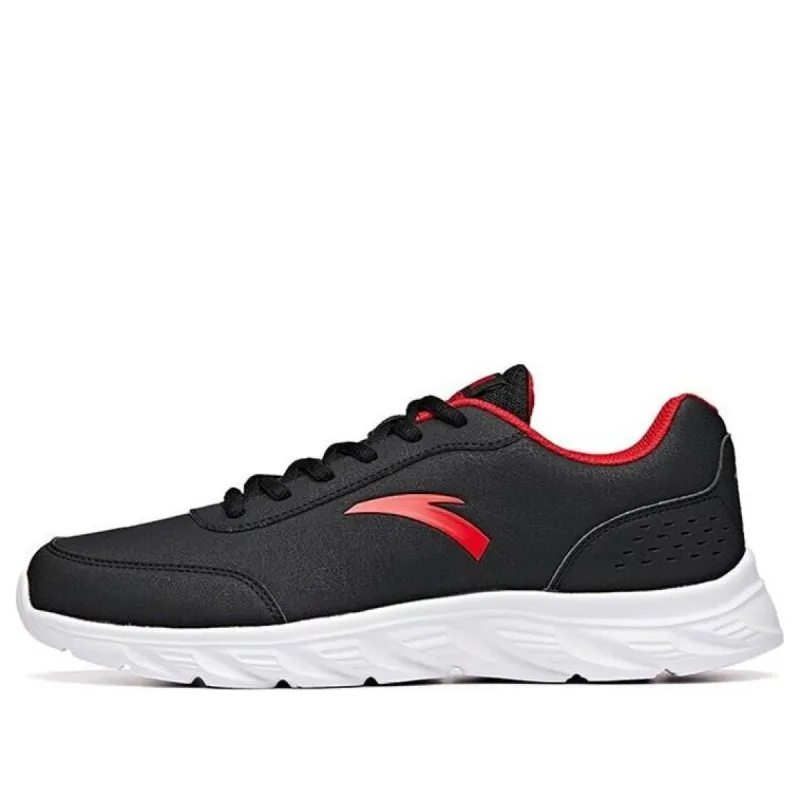 ANTA Running Series Sneakers Leather  'Black Red' 91835529-8 sold by KicksCrew