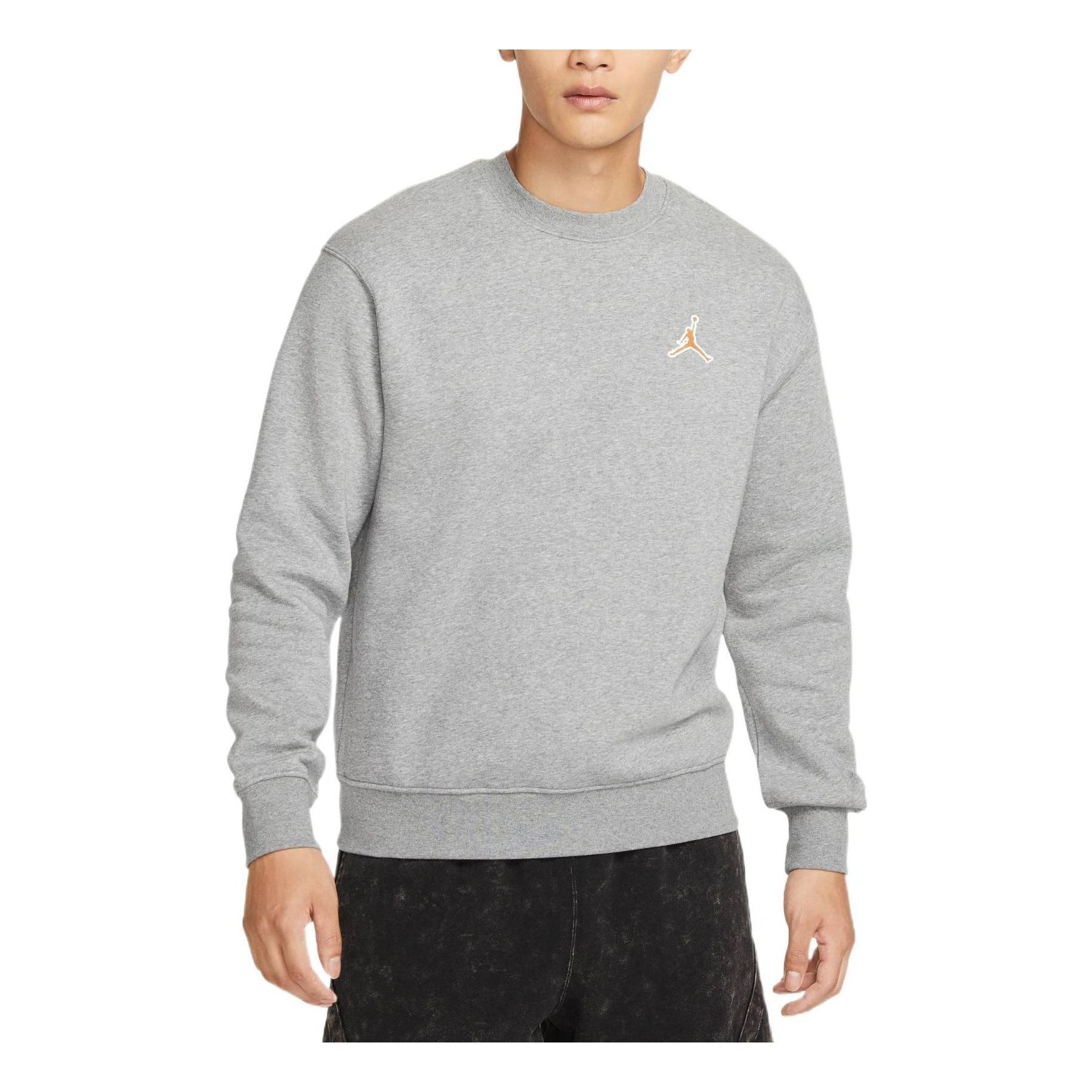 Air Jordan Classic Flying Solid Color Fleece Lined Round Neck Sweatshirt 'Carbon Grey' FD0594-091 sold by KicksCrew