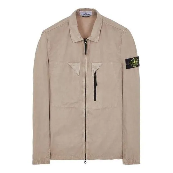 STONE ISLAND Brushed Cotton Canvas Zip Shirt Jacket 'Dove Grey' 7815106WN-V0192 sold by KicksCrew
