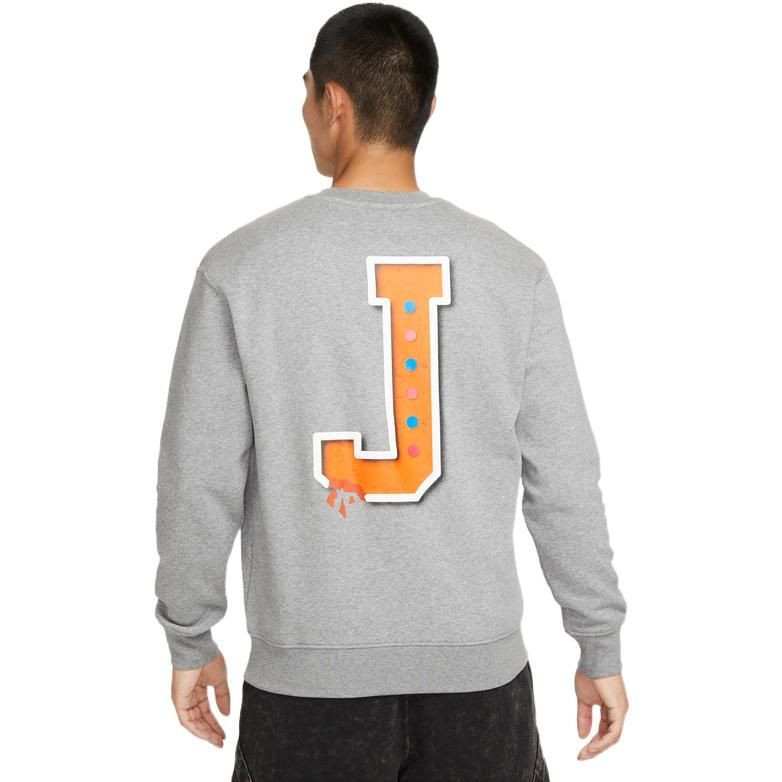 Air Jordan Classic Flying Solid Color Fleece Lined Round Neck Sweatshirt 'Carbon Grey' FD0594-091 sold by KicksCrew product image thumbnail 2