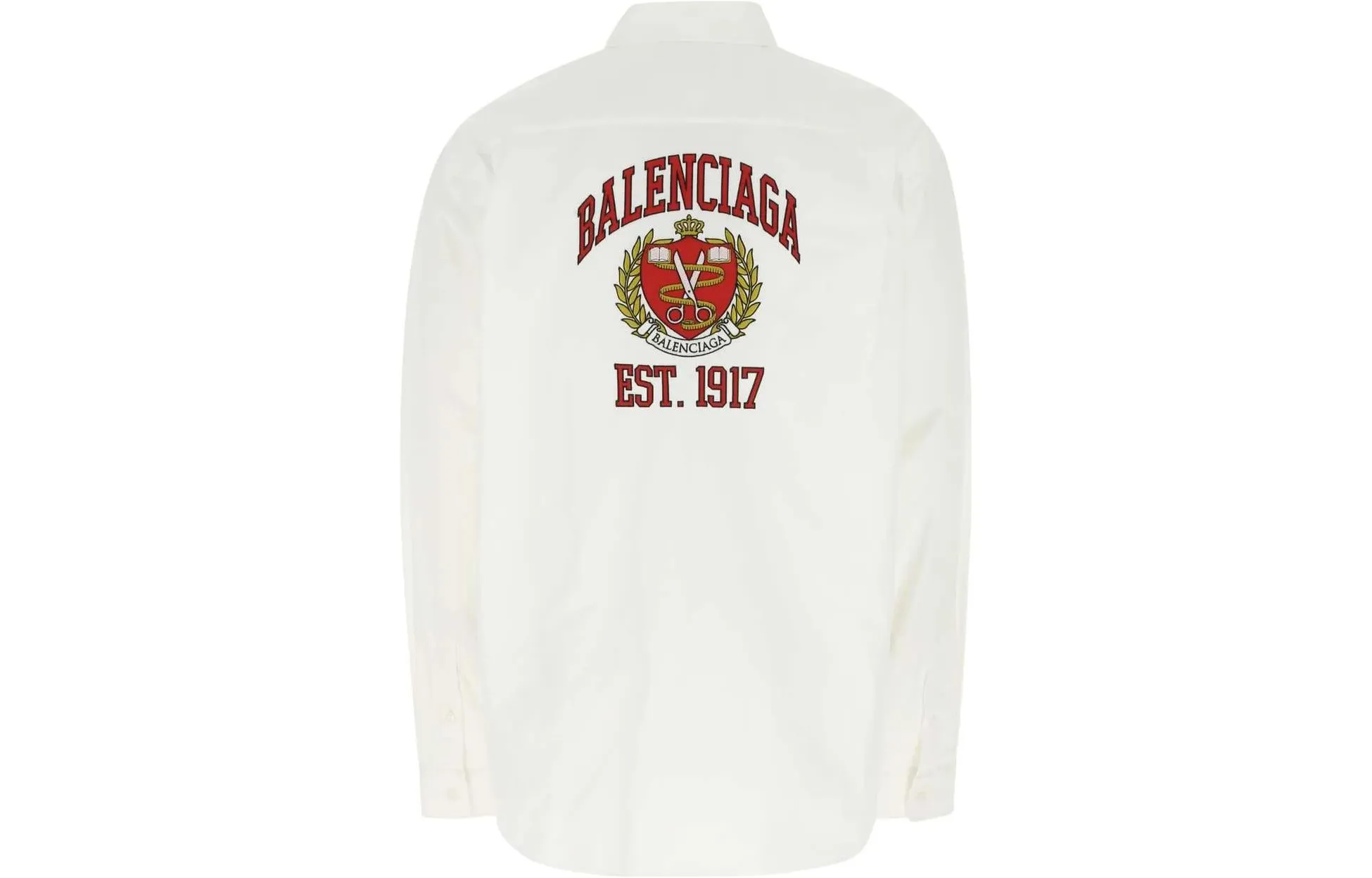 Balenciaga Est. 1917 College Logo Print Shirt 'White' 675640TYB189000 sold by KicksCrew product image thumbnail 2
