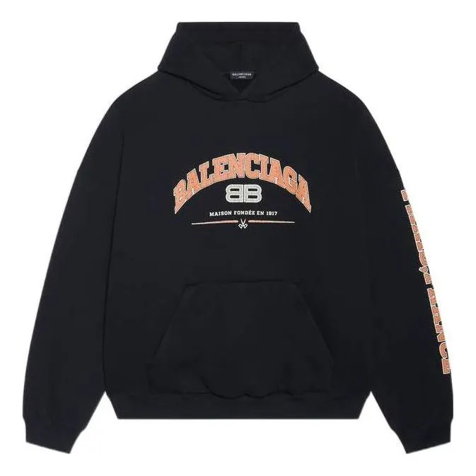 Balenciaga Maison Balenciaga Hoodie Wide Fit 'Black' 674986TLVJ21074 sold by KicksCrew