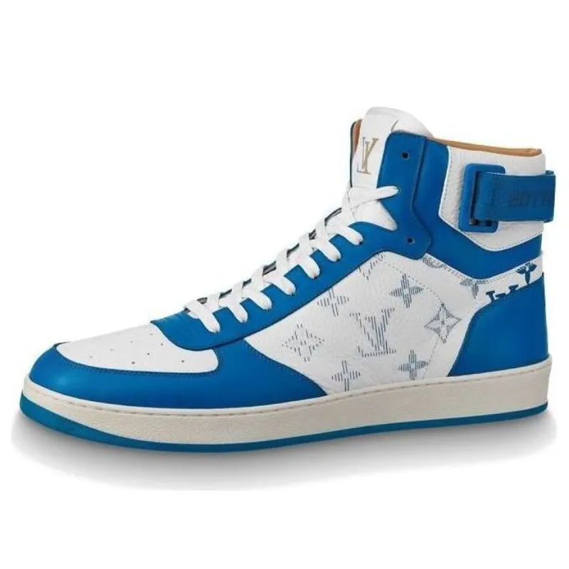 LOUIS VUITTON LV Rivoli Ankle Sneakers 'White Blue' 1A5E sold by KicksCrew