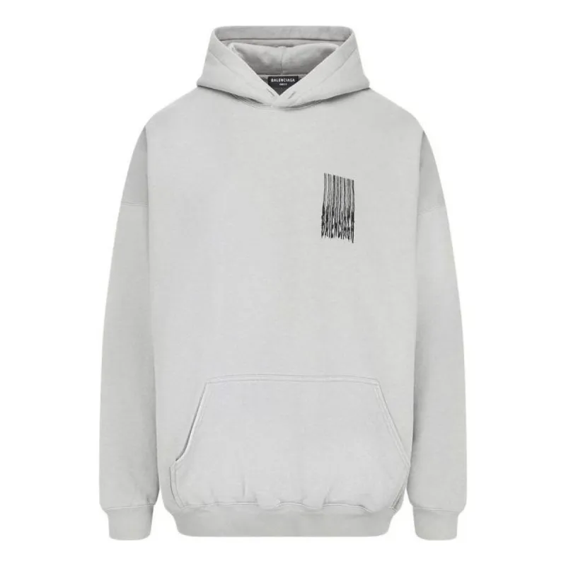 Balenciaga Barcode Cotton Hoodie 'Grey' 651799TKVE68174 sold by KicksCrew