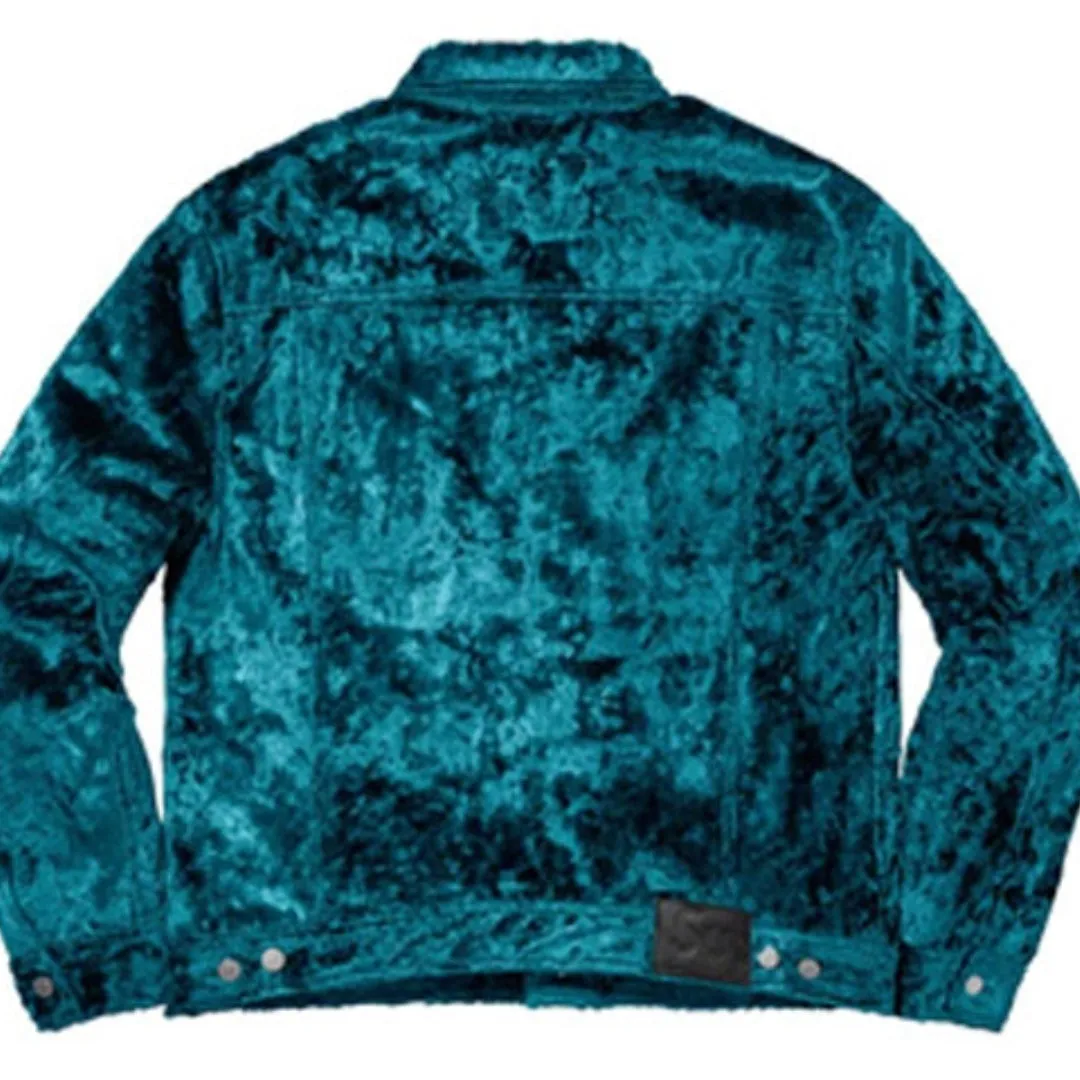 Supreme Fuzzy Pile Trucker Jacket 'Teal Black' SUP-SS19-165 sold by KicksCrew product image thumbnail 2