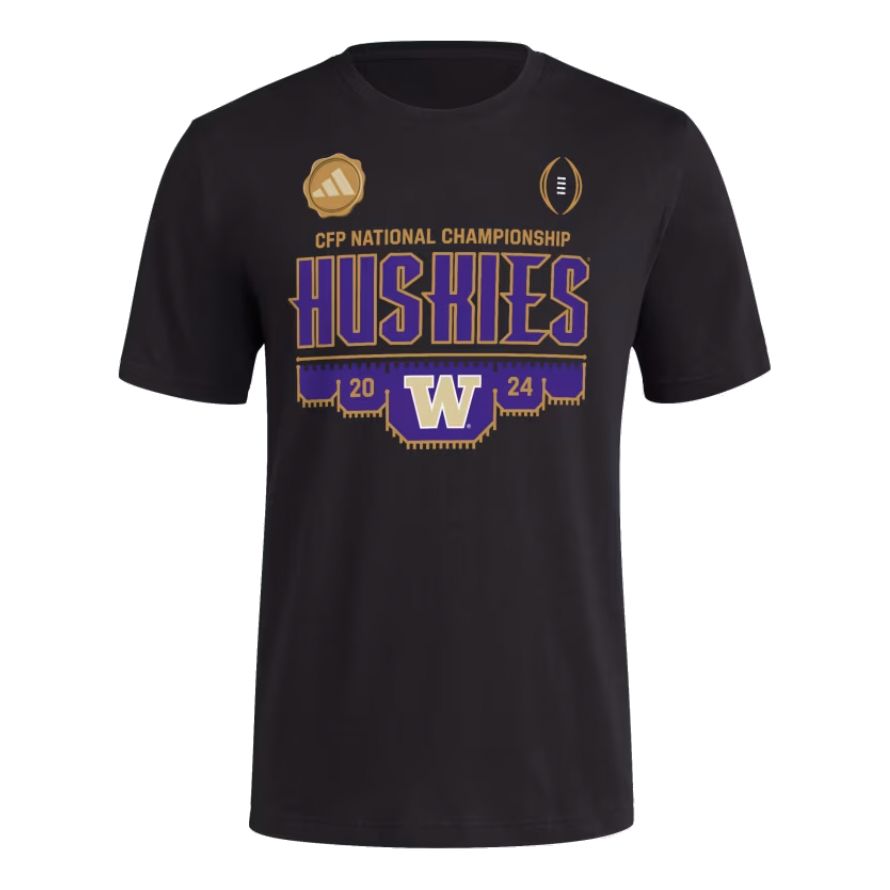 adidas Washington CFP National Champ Participant The Procession Tee 'Black Ncaa-Wtn-6va' JI5354 sold by KicksCrew