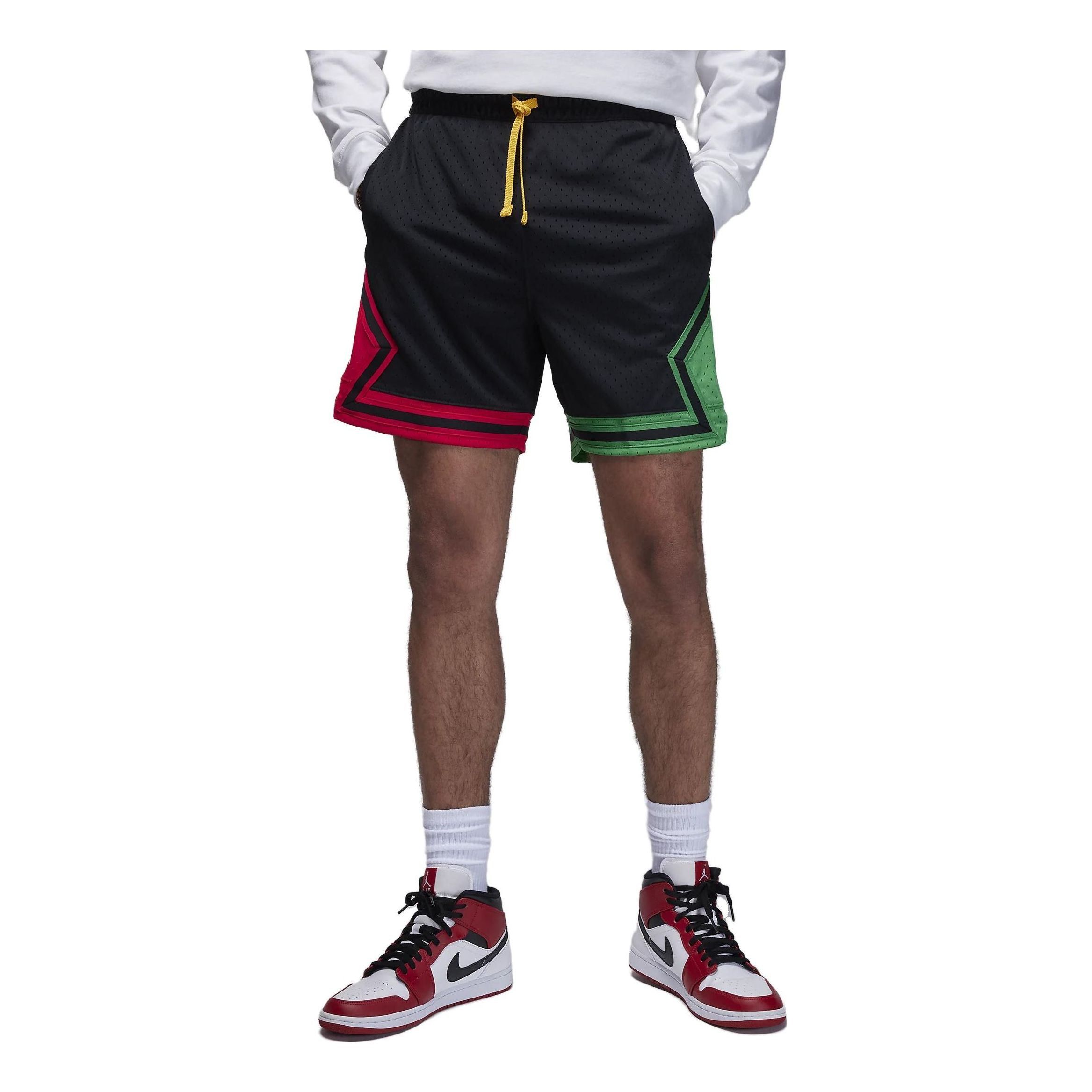 Air Jordan Quai 54 Diamond Shorts 'Black Red Green' FJ6986-010 sold by KicksCrew