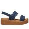 (WMNS) Crocs Brooklyn Woven Wedge Sandals 'Blue Brown' 209977-410 sold by KicksCrew