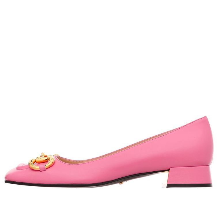 (WMNS) Gucci Black Horsebit Ballerina Flats 'Pink' 645600-C9D00-5609 sold by KicksCrew