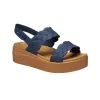 (WMNS) Crocs Brooklyn Woven Wedge Sandals 'Blue Brown' 209977-410 sold by KicksCrew