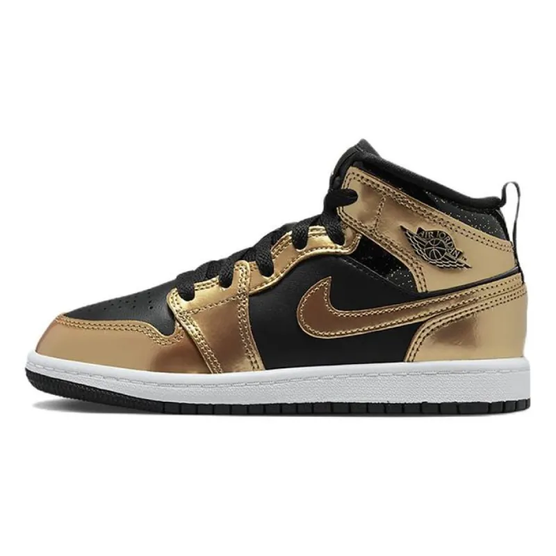 (PS) Air Jordan 1 Mid SE 'Metallic Gold Black' DR6968-071 sold by KicksCrew