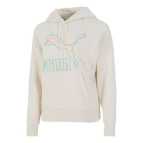 (WMNS) Puma Logo Floral Graphic Hoodie 'Beige' 533214-73 sold by KicksCrew