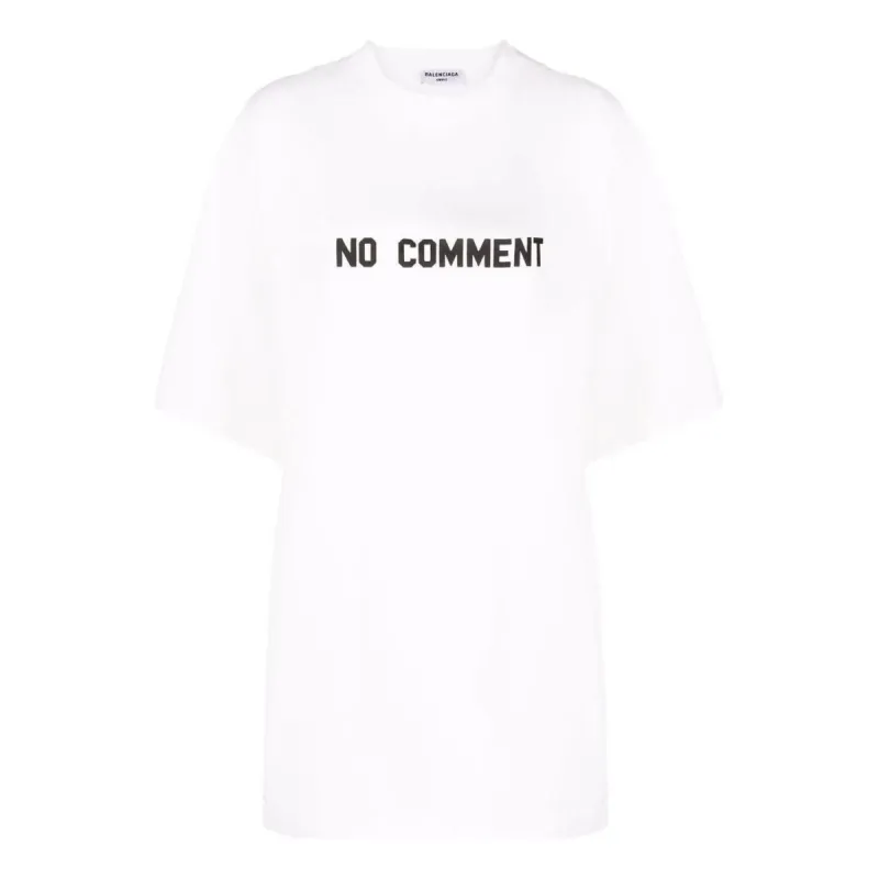 Balenciaga No Comment Cotton T-Shirt 'White' 684155TLVG33307 sold by KicksCrew