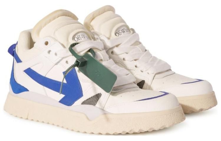 Off-White Sponge Mid-Top Sneakers 'White Blue' OMIA234F23LEA0010169 sold by KicksCrew product image thumbnail 3