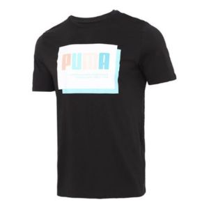 Puma Graphic Print Regular Fit T-Shirt 'Black' 845864-51 sold by KicksCrew