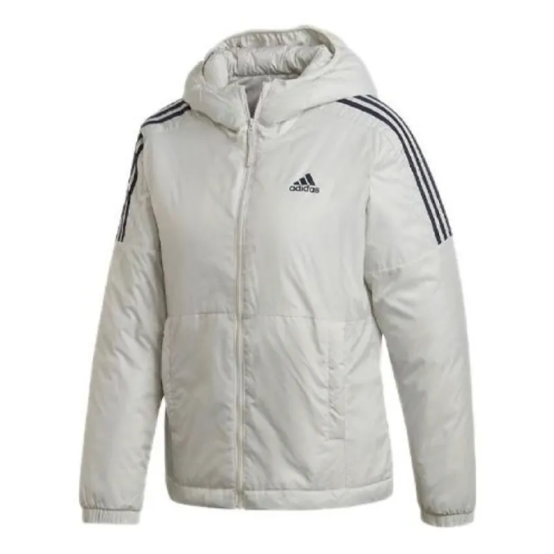 (WMNS) adidas Essentials Thermal Hooded Jacket Asia Sizing 'Grey' GH4600 sold by KicksCrew