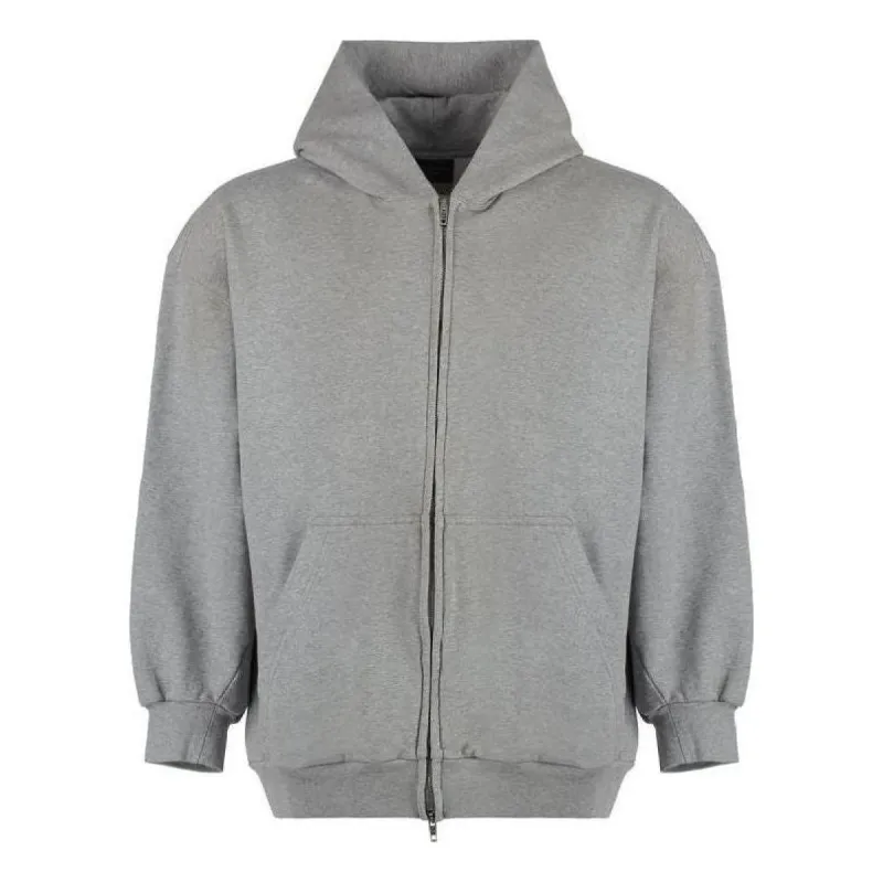 Balenciaga Distressed Cotton-Jersey Zip-Up Hoodie 'Grey' 744454TOVV91241 sold by KicksCrew