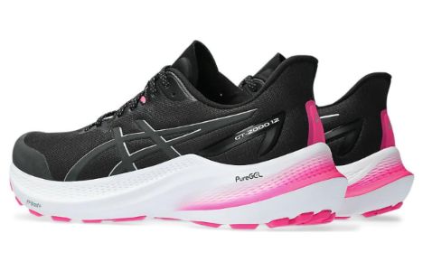 (WMNS) Asics GT-2000 12 Lite-Show Running Shoes 'Black White Pink' 1012B578-001 sold by KicksCrew
