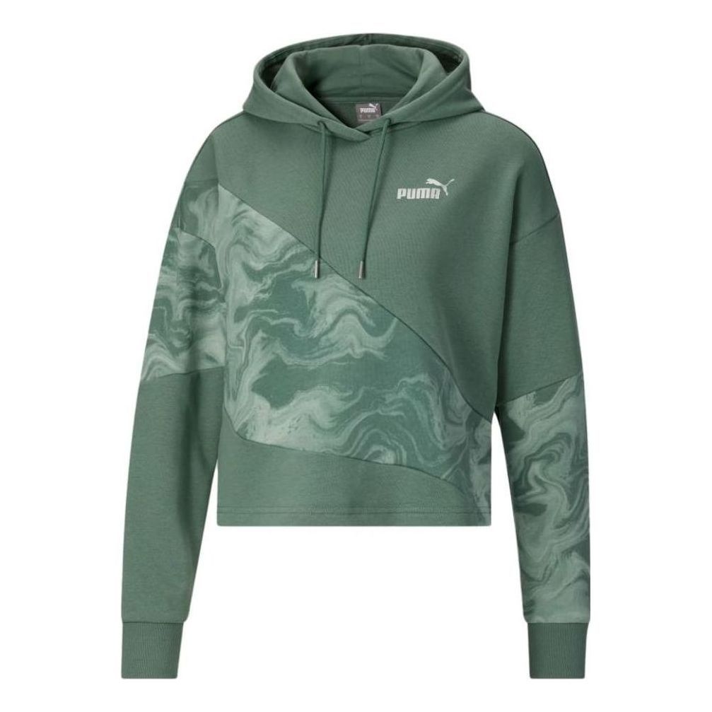 (WMNS) Puma Power Marbleised Hoodie 'Green' 677205-44 sold by KicksCrew