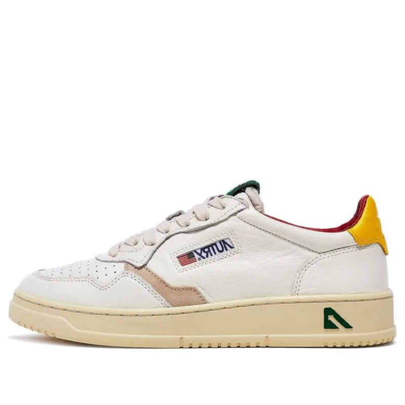 AUTRY Medalist Low Leather and Suede Logo 'White Multicolor' AULM-LE10 sold by KicksCrew