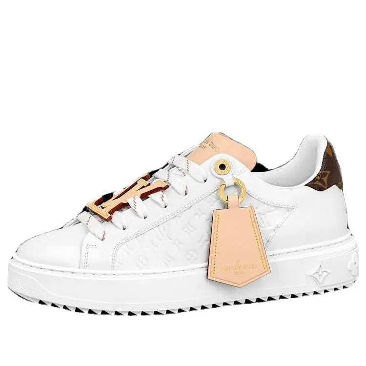 (WMNS) LOUIS VUITTON Time Out Trainers 'White Monogram with Beige' 1ABHRQ sold by KicksCrew