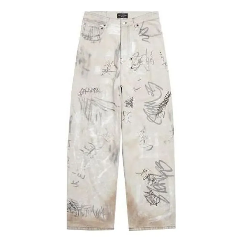 Balenciaga Graffiti Baggy Pants 'Grey' 745223TBP475411 sold by KicksCrew