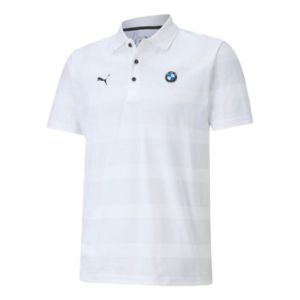 Puma x BMW Motorsport Striped Short Sleeve Polo Shirt 'White Black' 598005-02 sold by KicksCrew