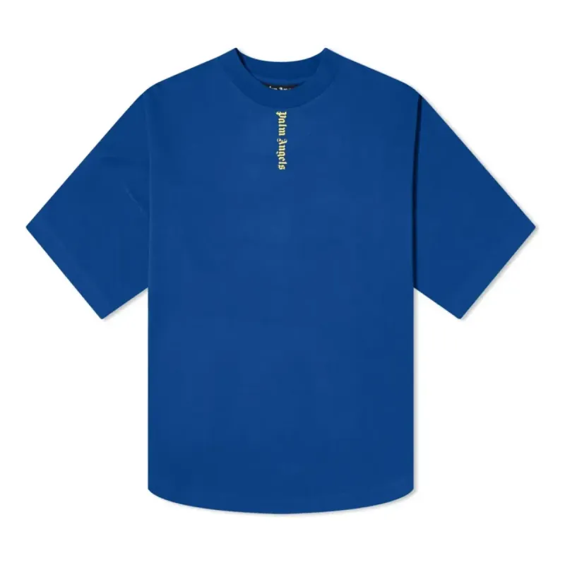 Palm Angels SS21 NS Logo Over Tee 'Navy' PMAA002R21JER0034618 sold by KicksCrew