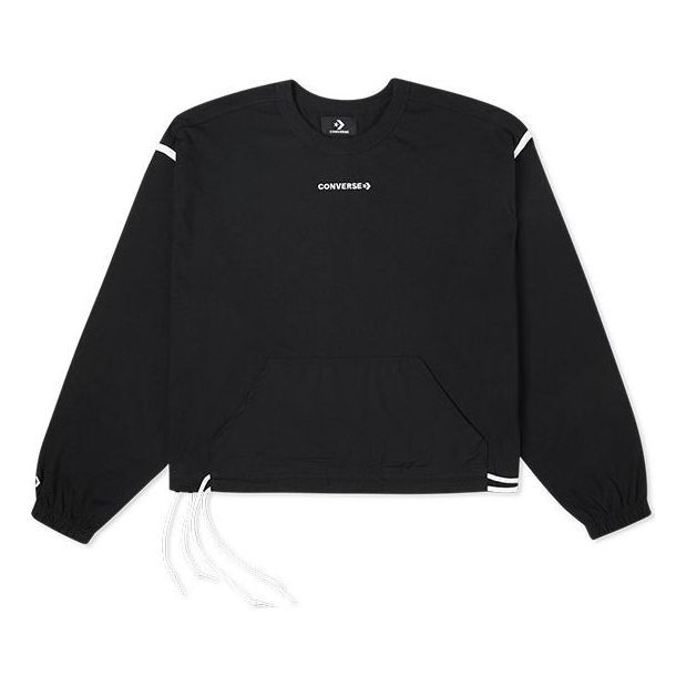 (WMNS) Converse Converse Long Sleeve Jersey Crew 'Black' 10022827-A01 sold by KicksCrew