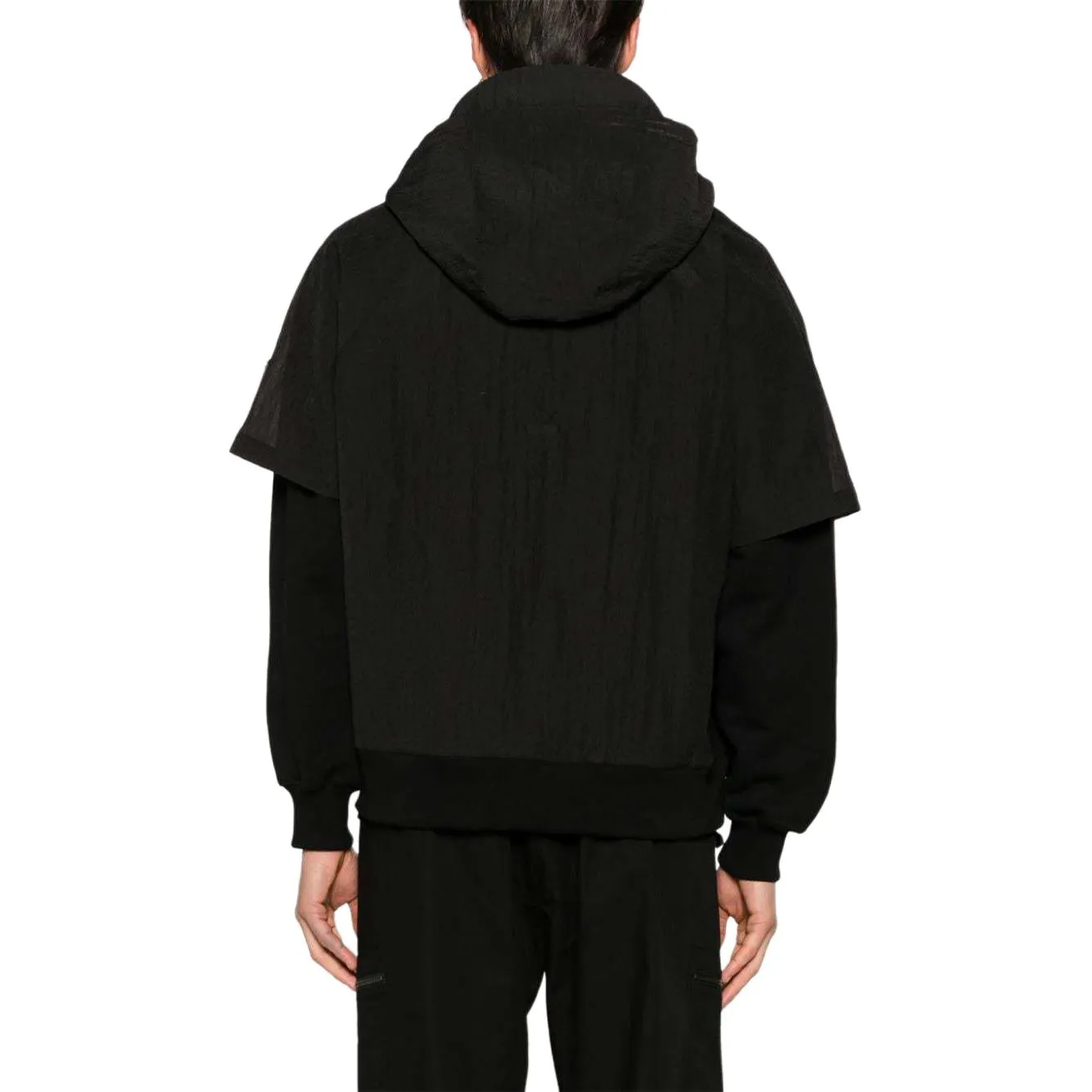A-COLD-WALL* Overlay Crinkled Hoodie 'Black' ACWMW192-ONYX sold by KicksCrew product image thumbnail 2