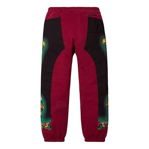 Supreme x Jean Paul Gaultier Floral Print Sweatpants 'Burgundy Black Green' SUP-SS19-791 sold by KicksCrew product image thumbnail 2
