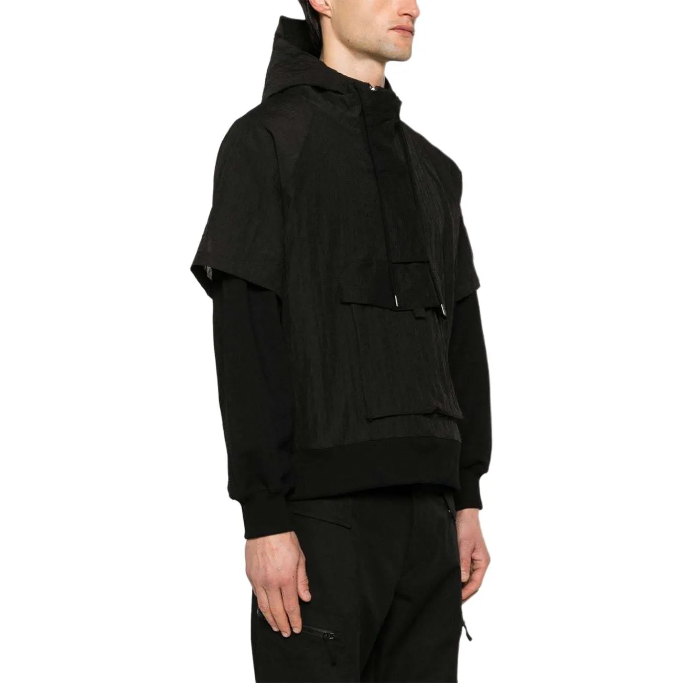 A-COLD-WALL* Overlay Crinkled Hoodie 'Black' ACWMW192-ONYX sold by KicksCrew product image thumbnail 3