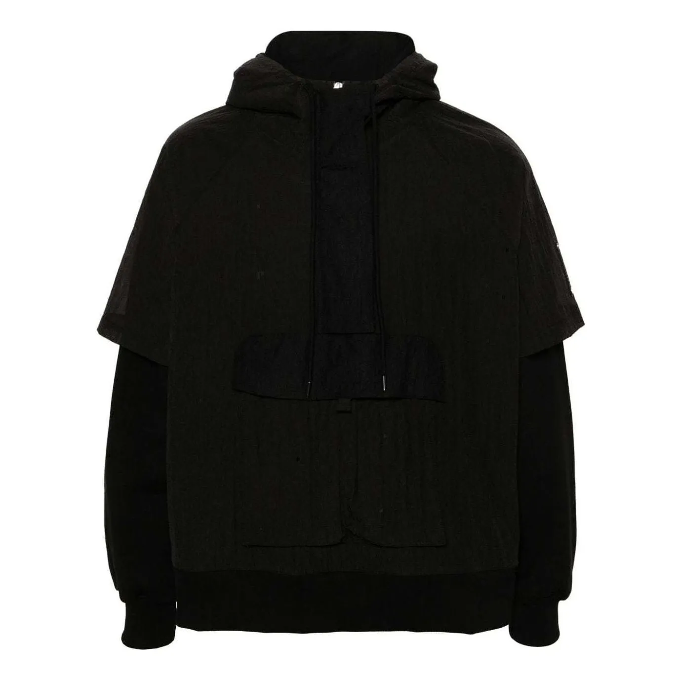 A-COLD-WALL* Overlay Crinkled Hoodie 'Black' ACWMW192-ONYX sold by KicksCrew
