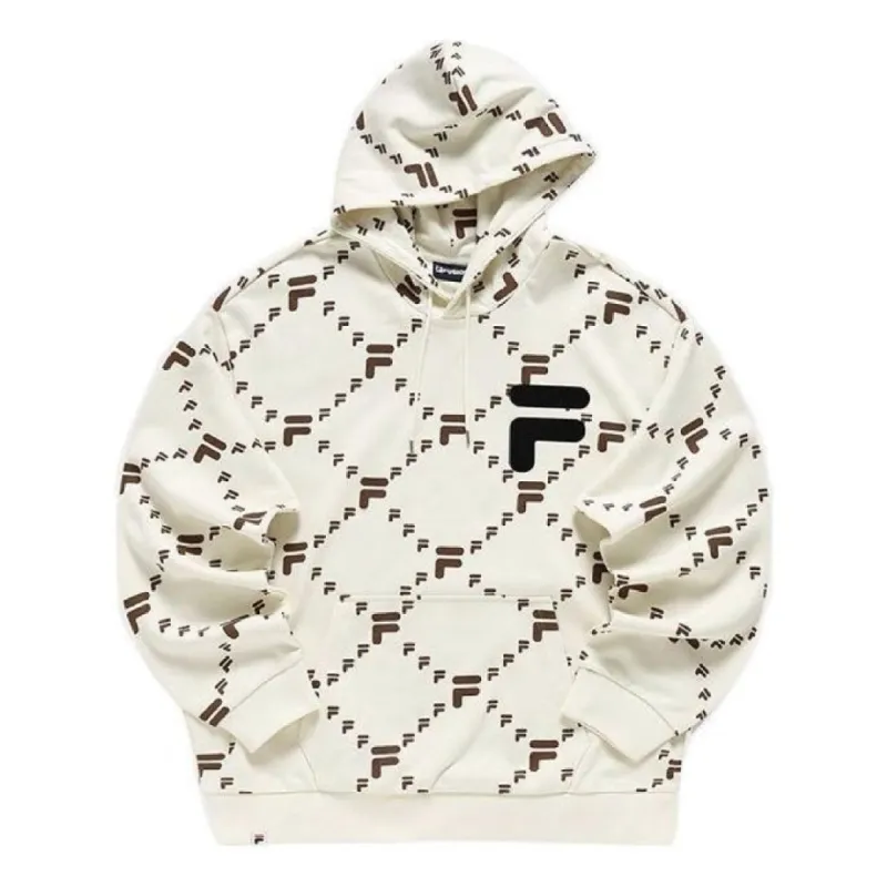 FILA FUSION x Bean Loge Embroidery Hoodie 'White Black' T11U216205D-IV sold by KicksCrew