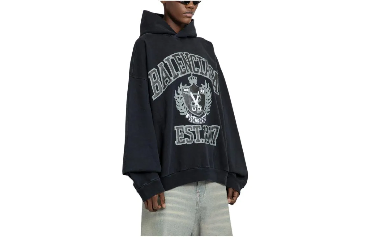 (WMNS) Balenciaga Logo Hoodie 'Black Cottom' 744463TOVK28190 sold by KicksCrew product image thumbnail 3