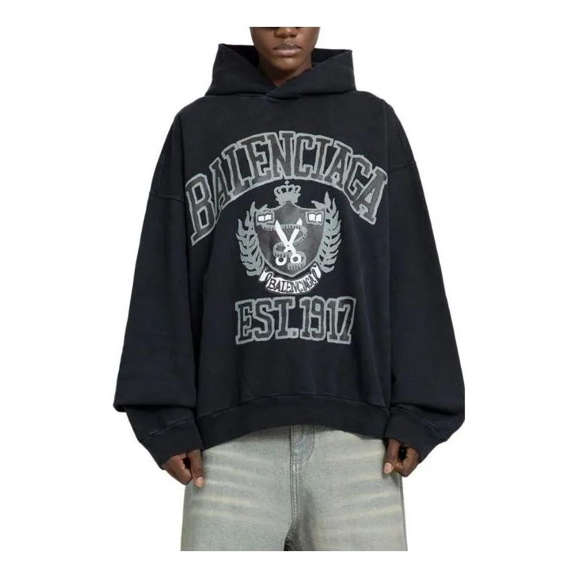(WMNS) Balenciaga Logo Hoodie 'Black Cottom' 744463TOVK28190 sold by KicksCrew product image thumbnail 2
